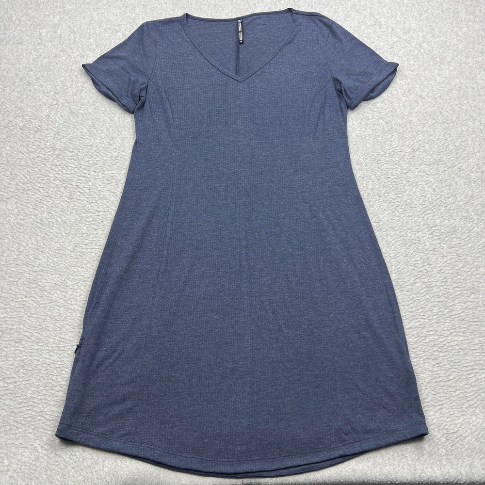 Kuhl Inara Dress Womens Small Blue Heather V-Neck Short Sleeve Shirtdress‎ 4293